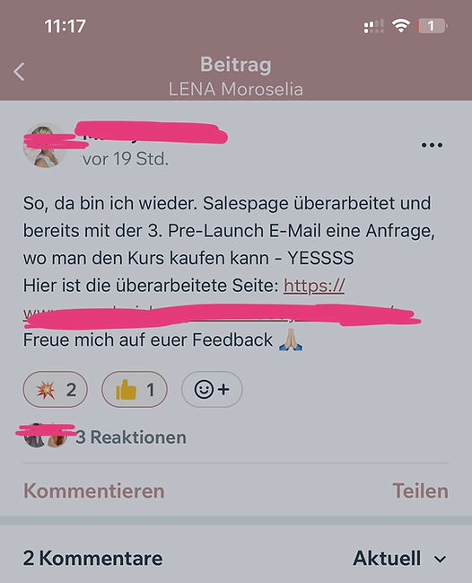 LENA Moroselia Onlinekurs Business aufbauen