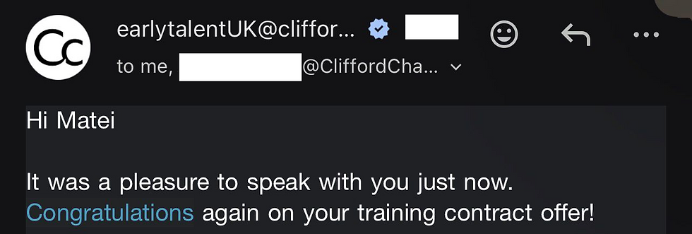 Clifford Chance training contract offer. State school. Non-target university. £0 spent on coaching.