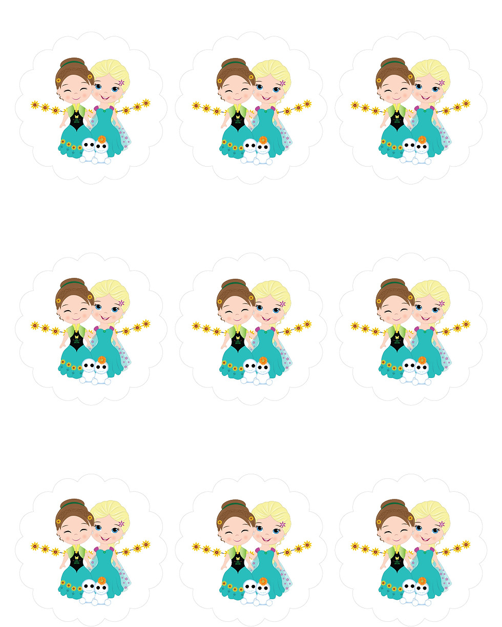 Thumbnail: Frozen Fever Scalloped Cupcake Toppers or logos