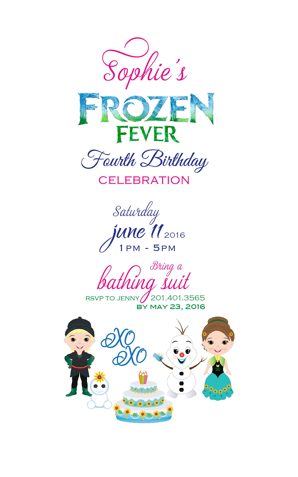 Thumbnail: Frozen Fever Elsa Birthday Invitation