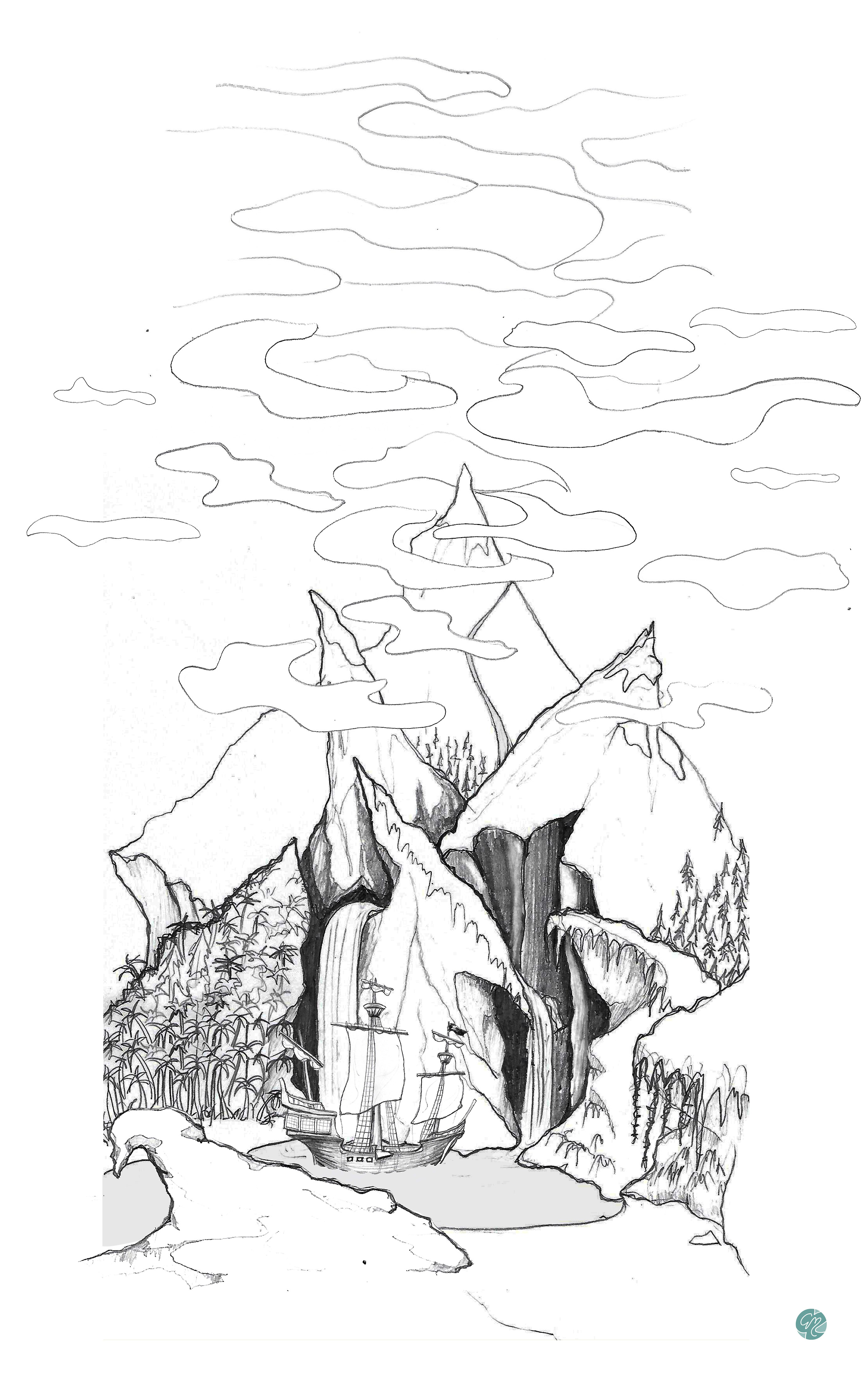 Initial Sketch of Lagoon (Peter Pan)