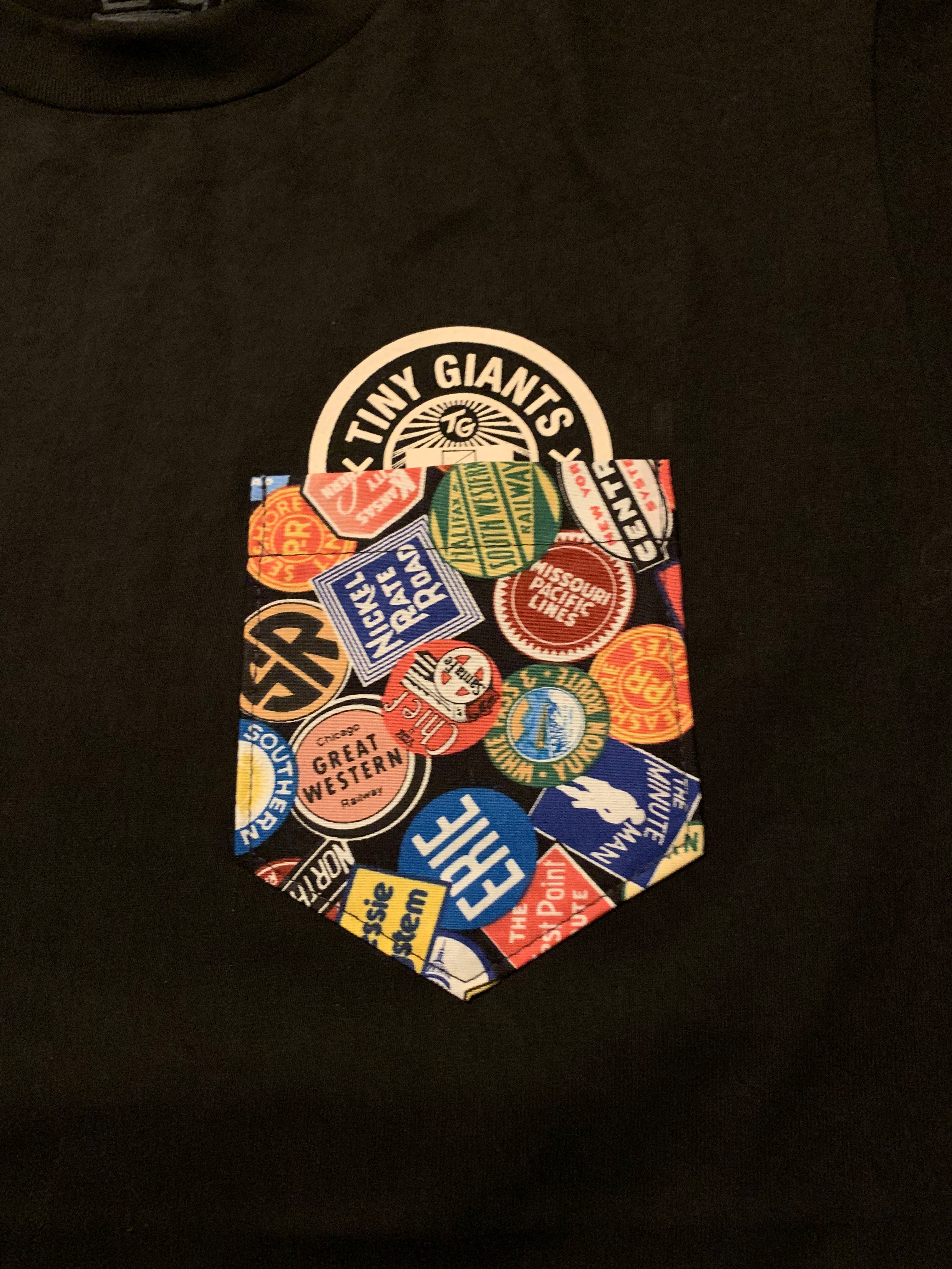 Tiny Giants "Pocket Peeper" Multi Logo #1 T-Shirt -Black