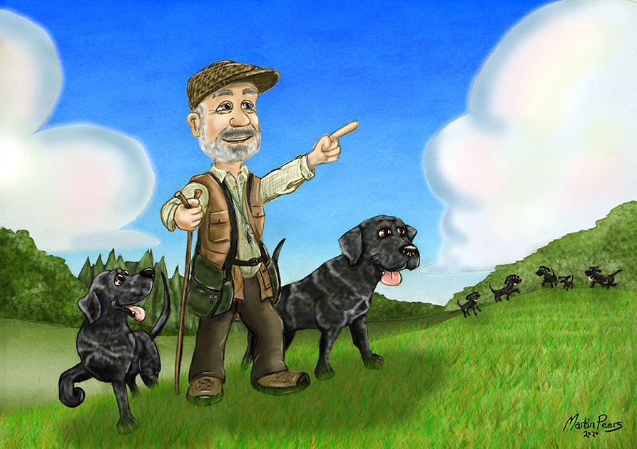 Black Labs Working Gundogs Portrait by Martin Peers