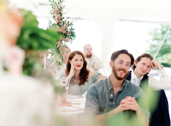Wedding reception in the marquee. 