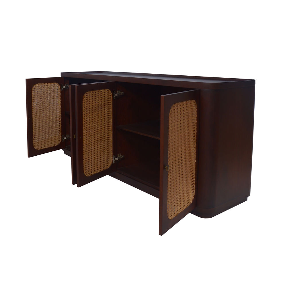 Miniature : Luxurious Teak Rattan Cabinet