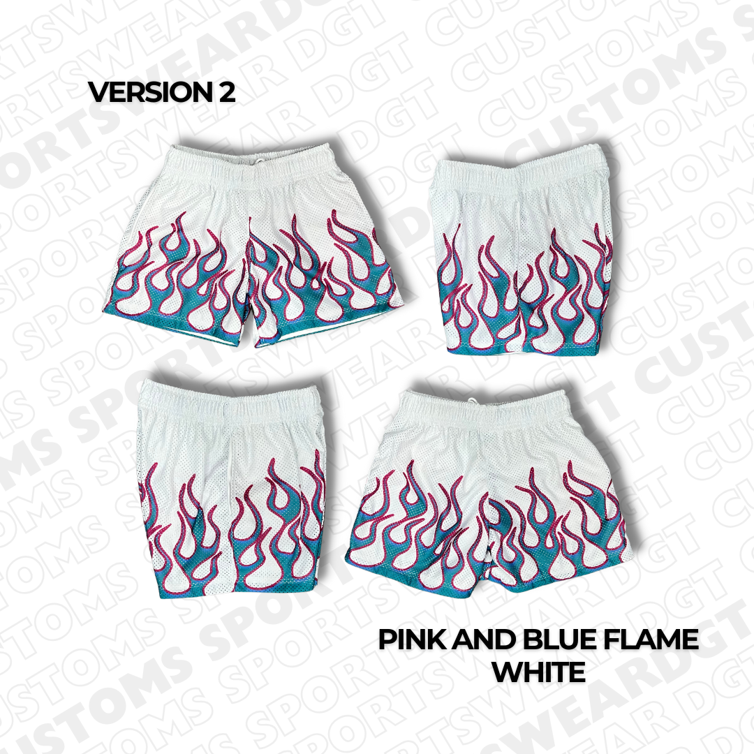 Pink and Blue Flame White