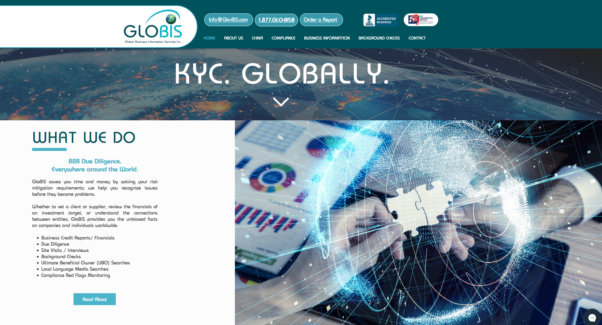 Website design - Glo-Bis