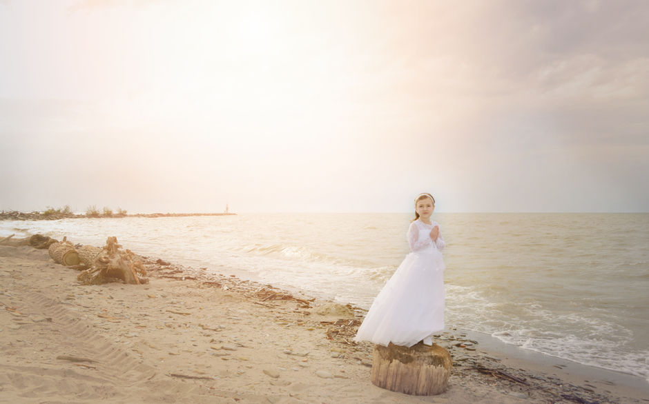 First communicant at Lakewood Beach