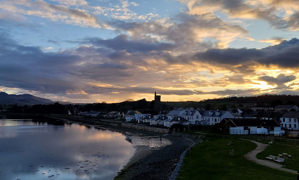 coast of Ireland at sunset