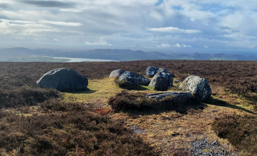 Stone circle in Ireland on a hill