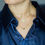 Thumbnail: Women's Michigan  Circle Gold Plated Pendant Crystal Necklace