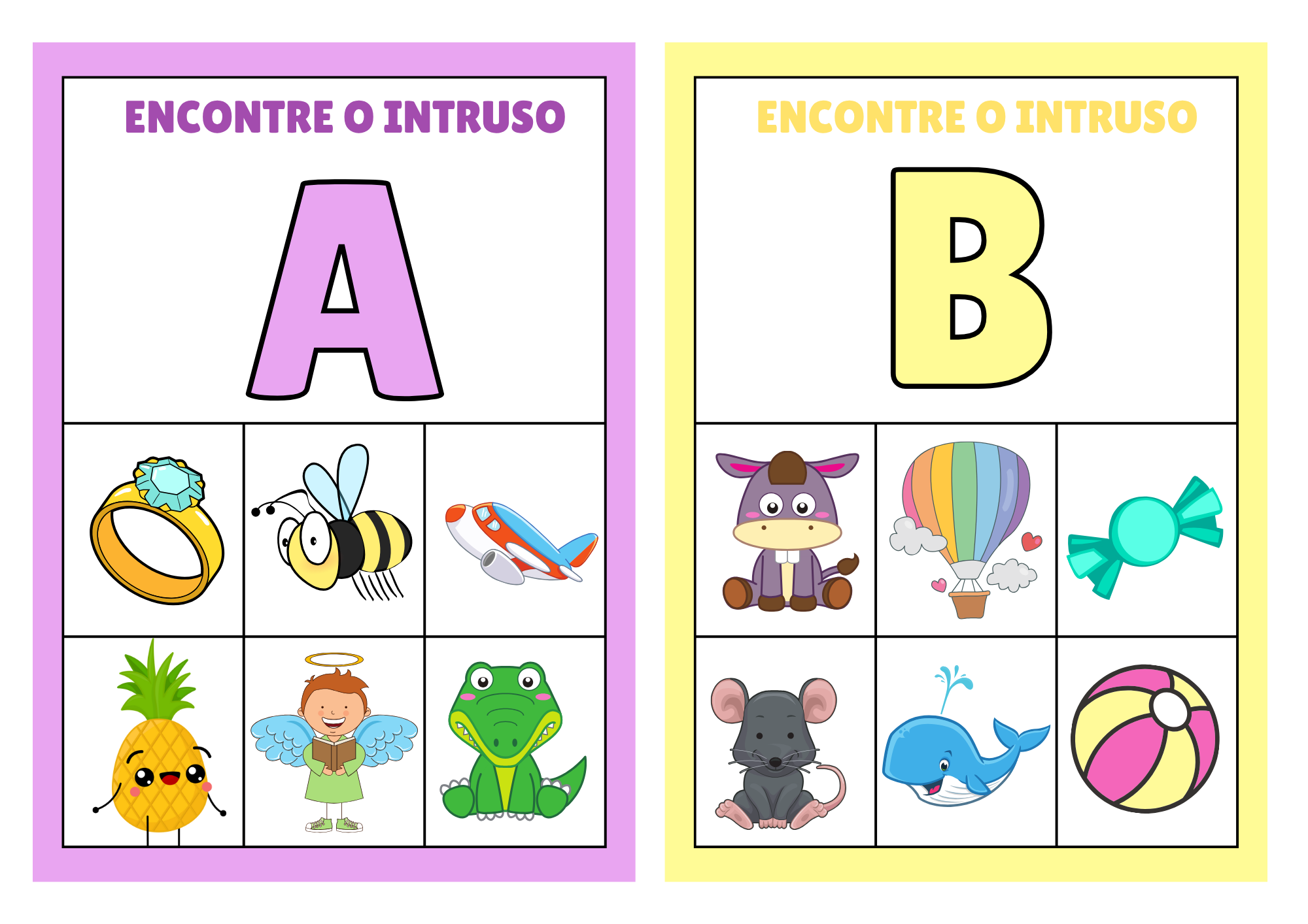 Encontre o intruso Alfabeto