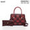 Miniature : Sac à main femme Qaza, ZD0078-1, avec un motif rouge et marron, et pochette.