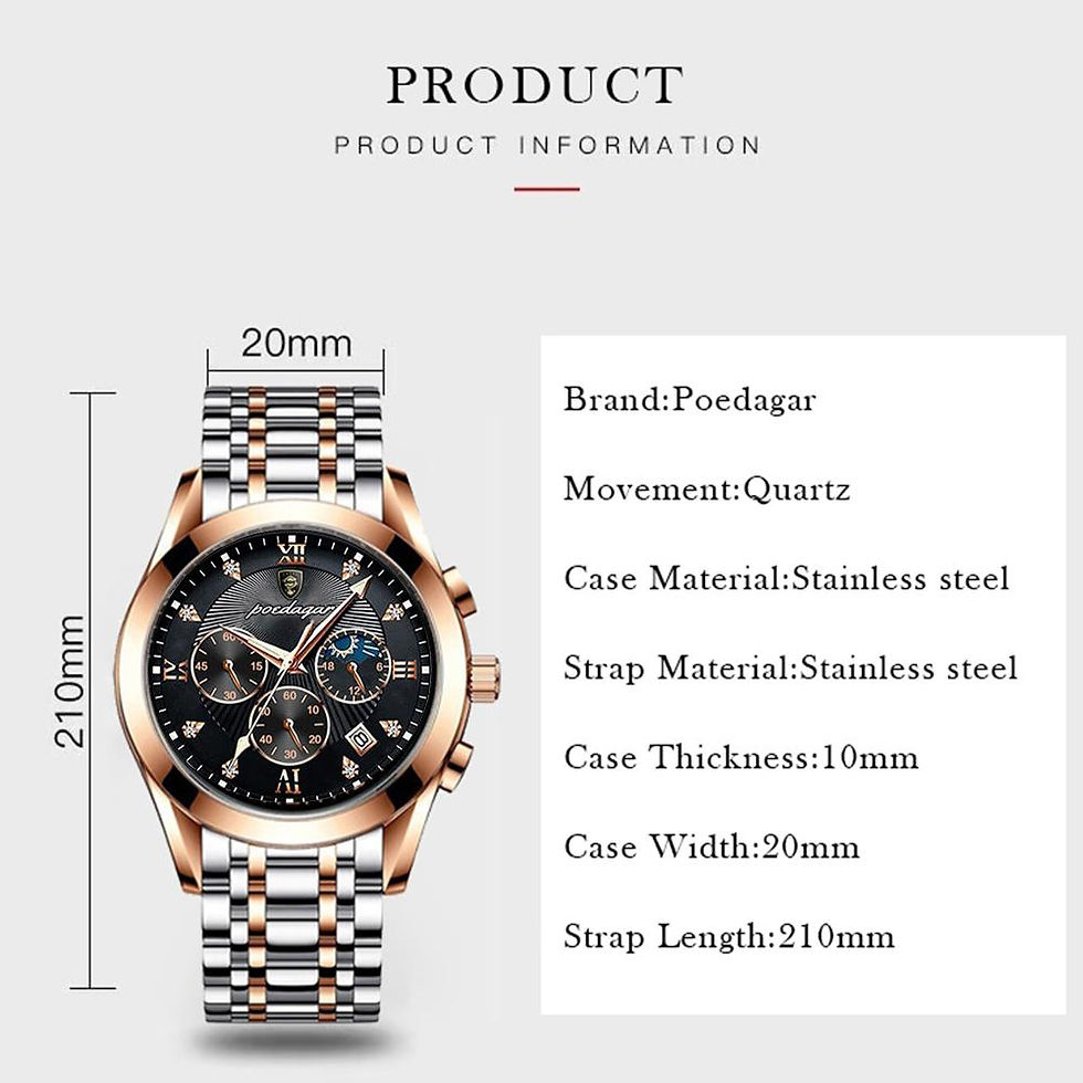 Miniature : Montre Homme, PRODUCT, Fondage, Quartz, acier inoxydable, 20mm, 210mm, informations produit.