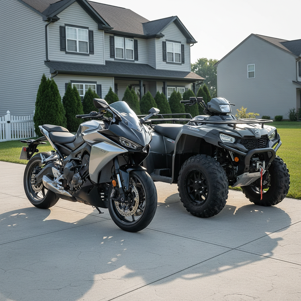 Motorcycle and ATV with Ironclad Coverage Agency protection