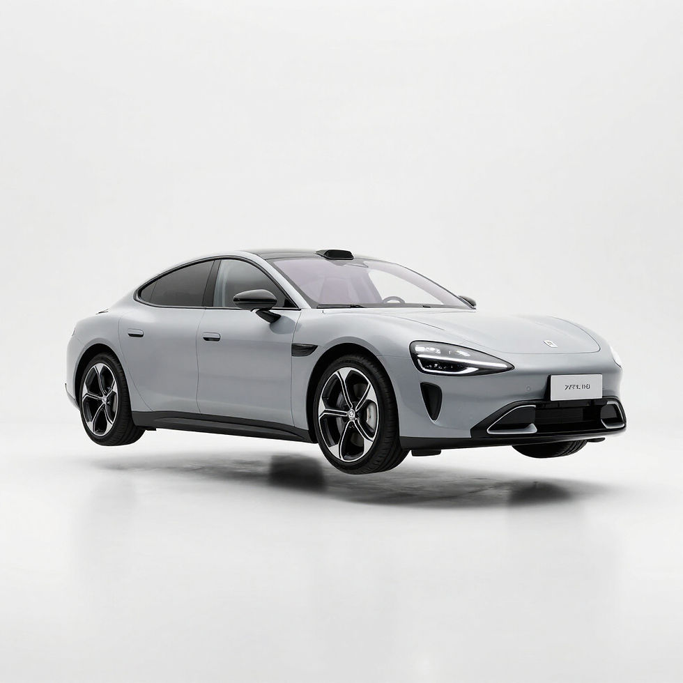 Modern electric car for virtual insurance broker services