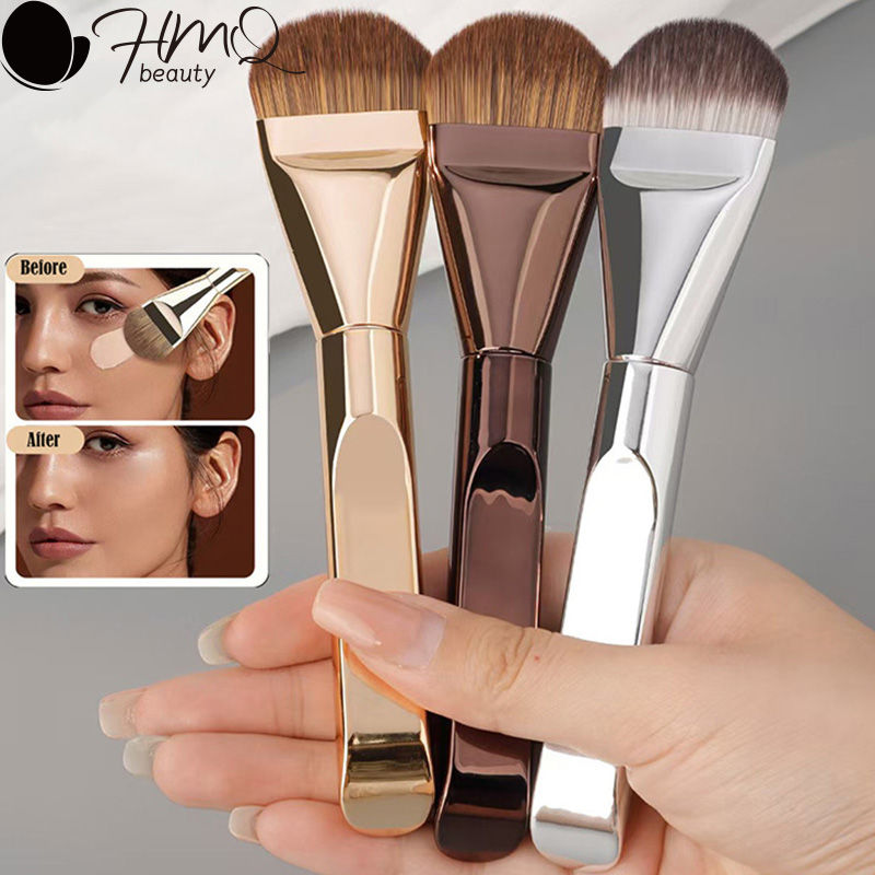 1pcs Ultra Thin Foundation Brush Tongue-Shaped Seamless Concealer Flat Head Soft
