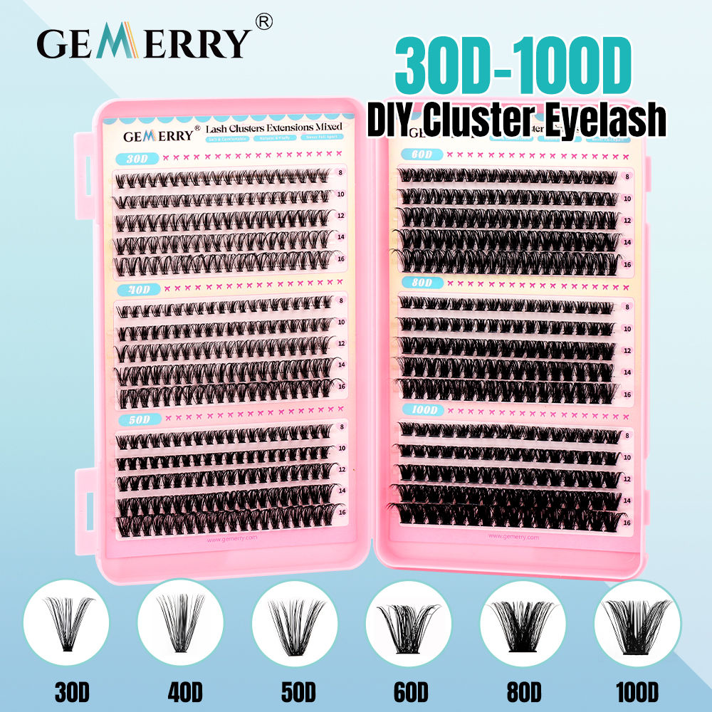 GEMERRY Cluster Eyelash DIY Extension 30D/40D/50D/60D/80D/100D False Eyelashes S
