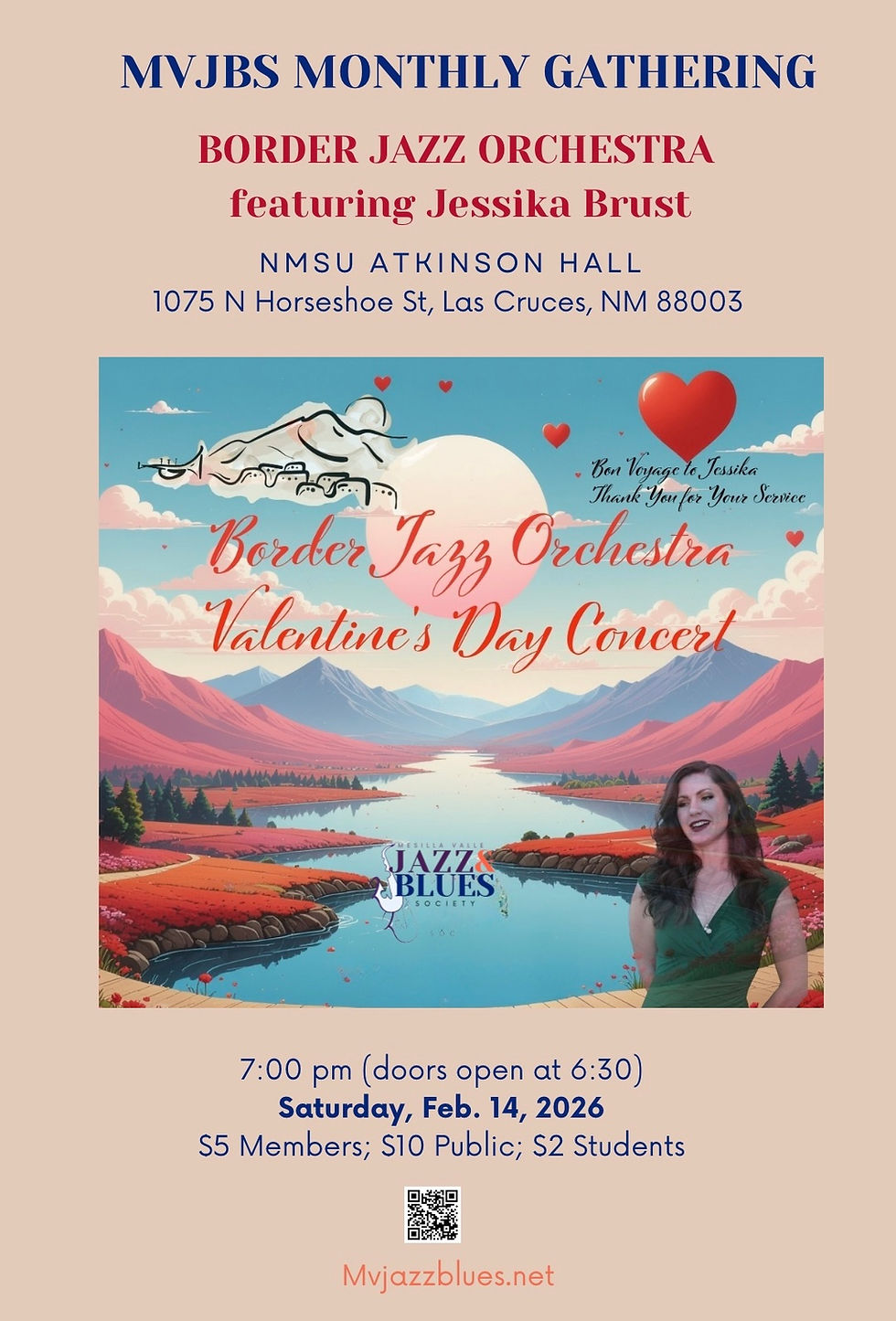 February Monthly Gathering - Border Jazz Orchestra Valentine's Day Concert