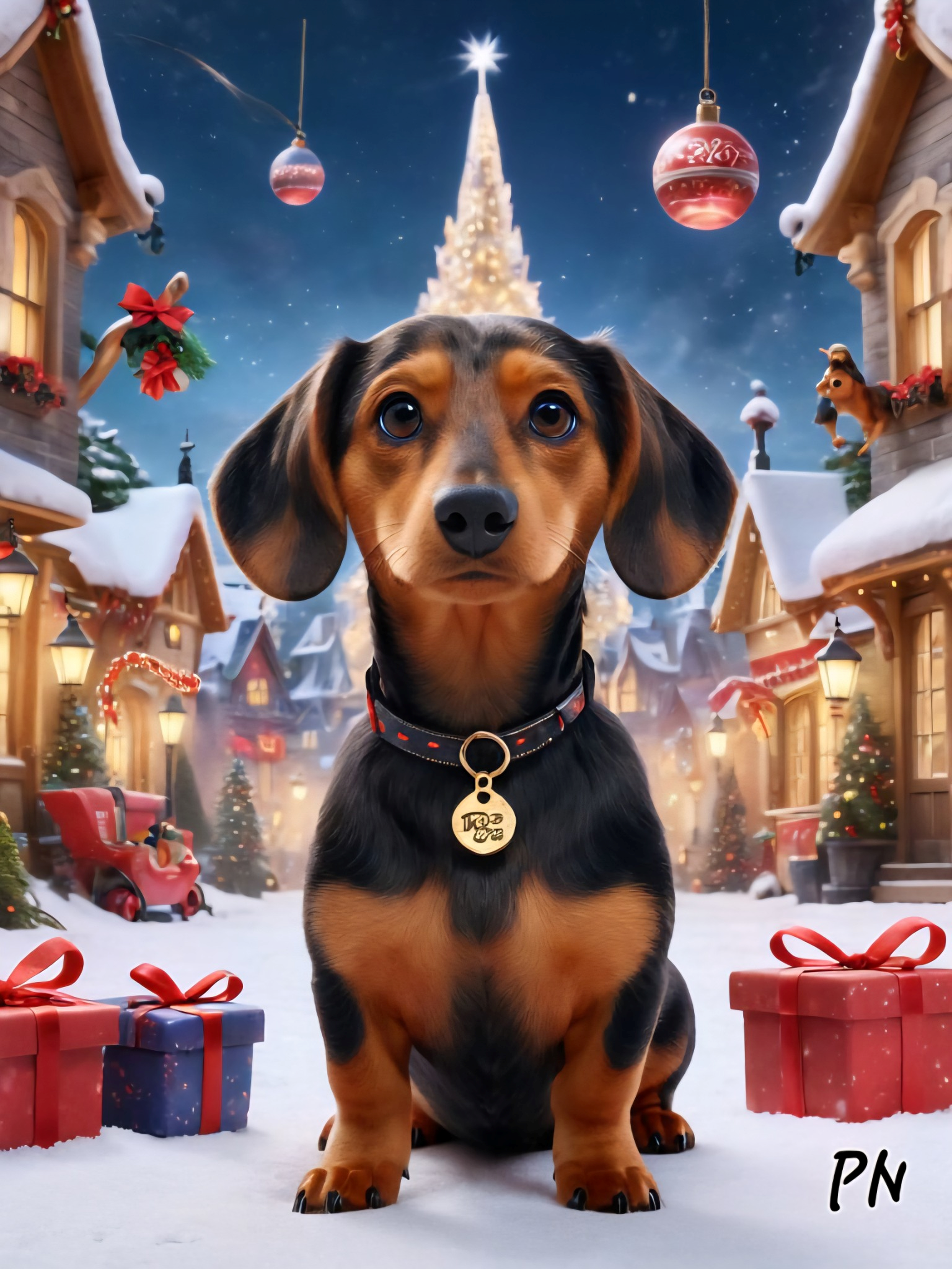 Tinsel Town Pup: Cute Holiday Puppy Graphic Tee for Infants