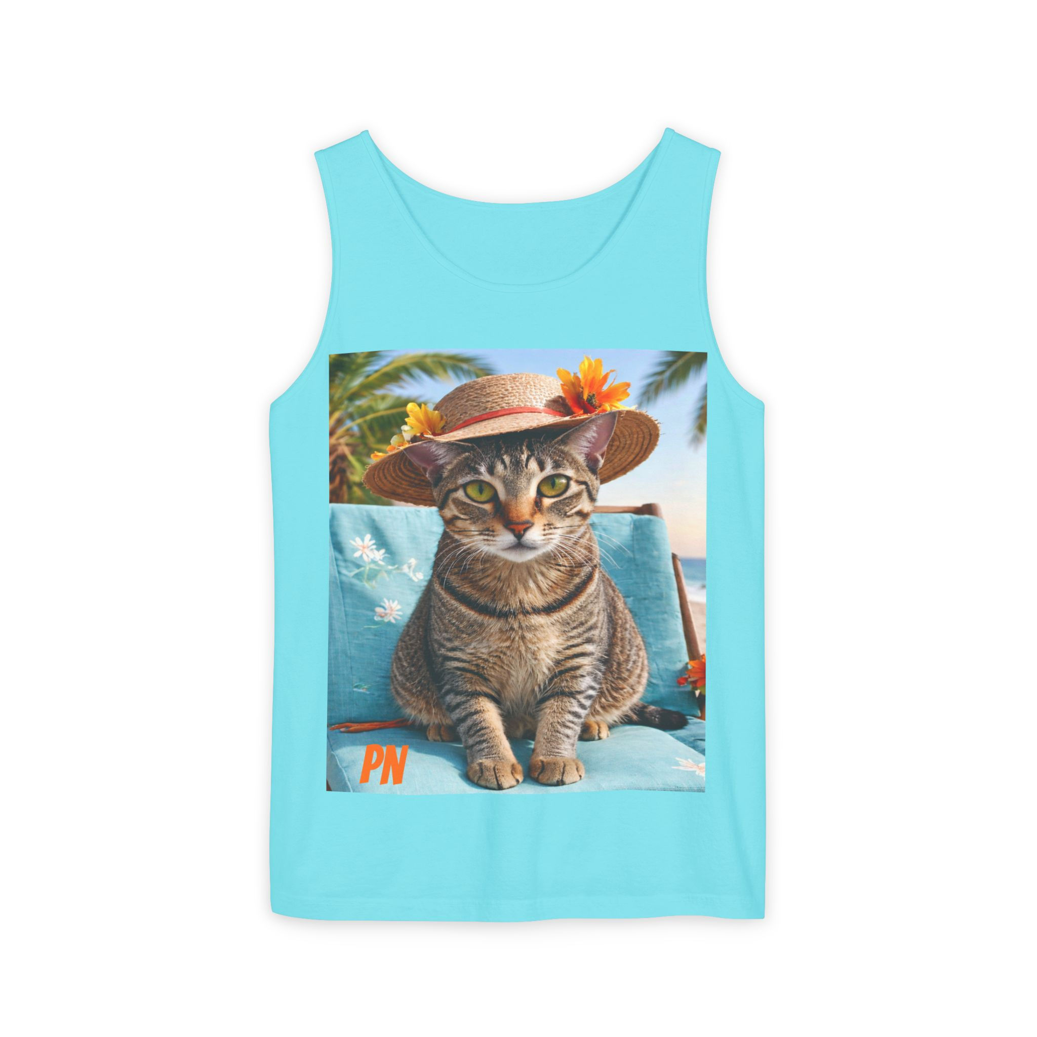 Cat-ching Rays: Unisex Graphic Tank Top 