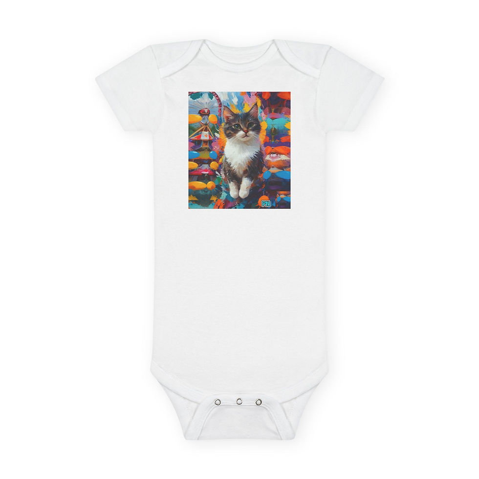 Thumbnail: Baby Onsie by Gerber - Joyful Tails-Joy is painted in the colors of curiosity.