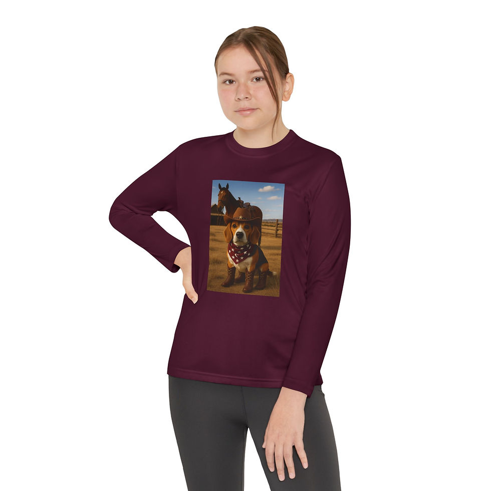 Thumbnail: Youth Long Sleeve Competitor Graphic T-Shirt — Howdy Pawdner