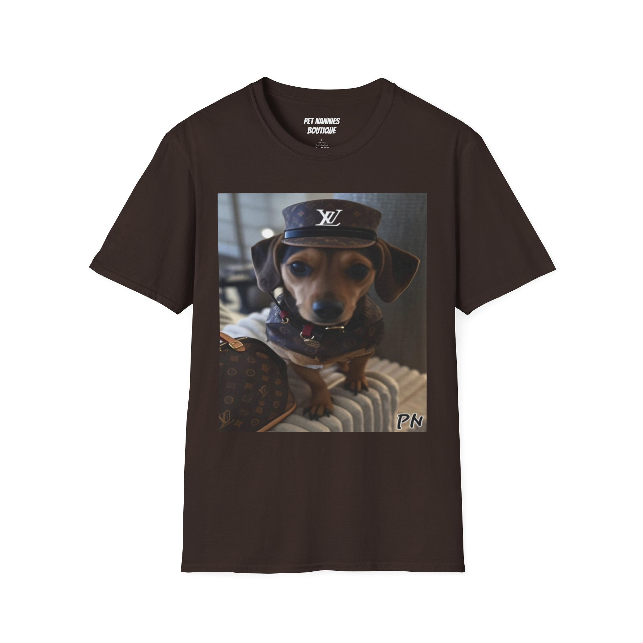 Dachshund in Designer Hat T-Shirt — Cute Luxury Dog Graphic Tee