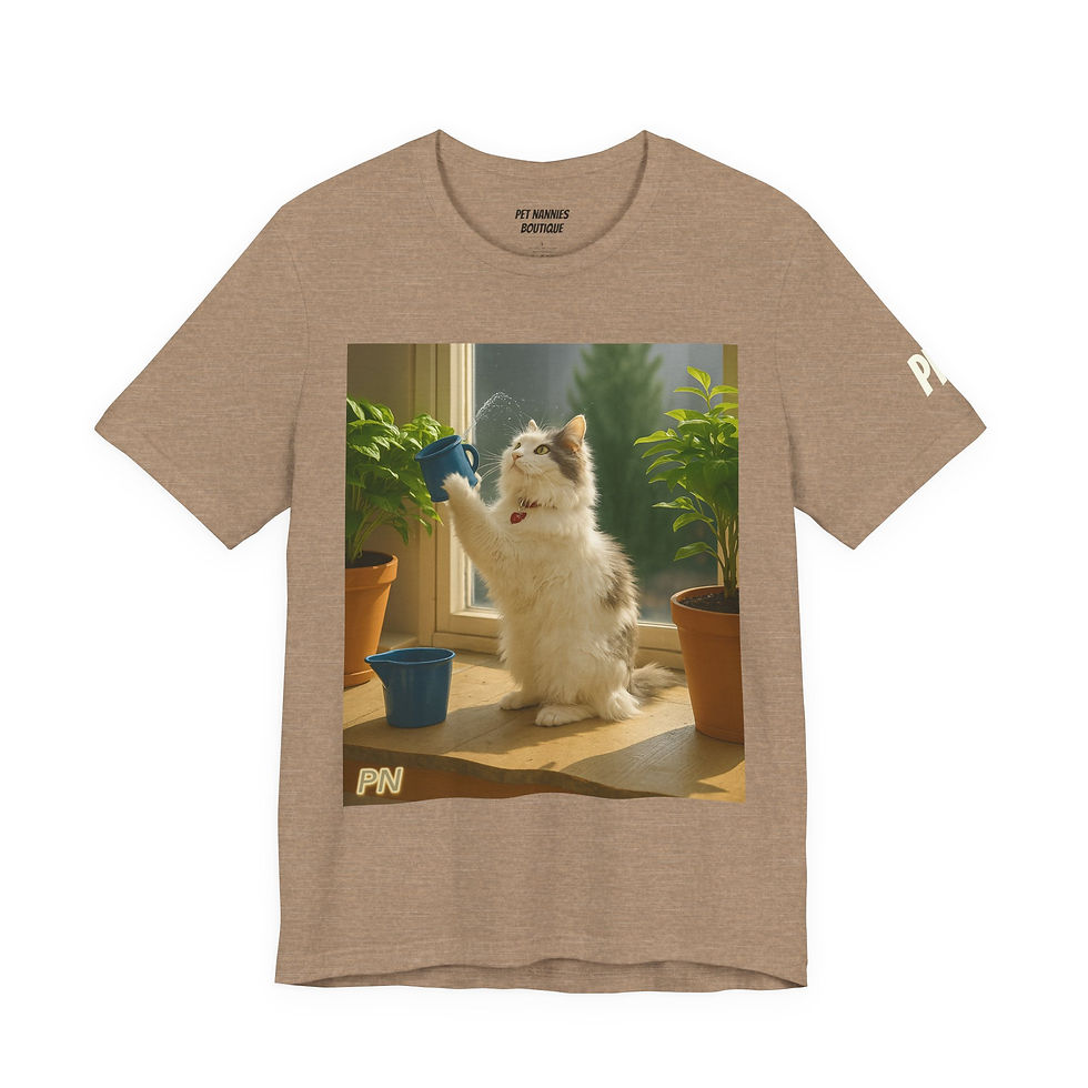 Thumbnail: Unisex Teen - Adult Graphic T-Shirt  - Watering Cans & Whiskers