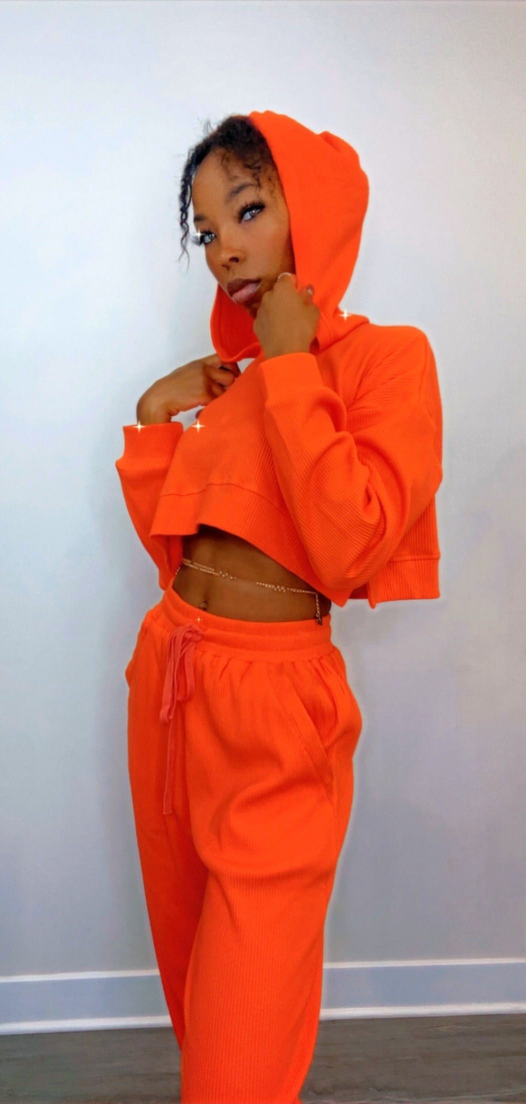 2 PIECE OVERSIZED CROPPED HOODIE JOGGER SET