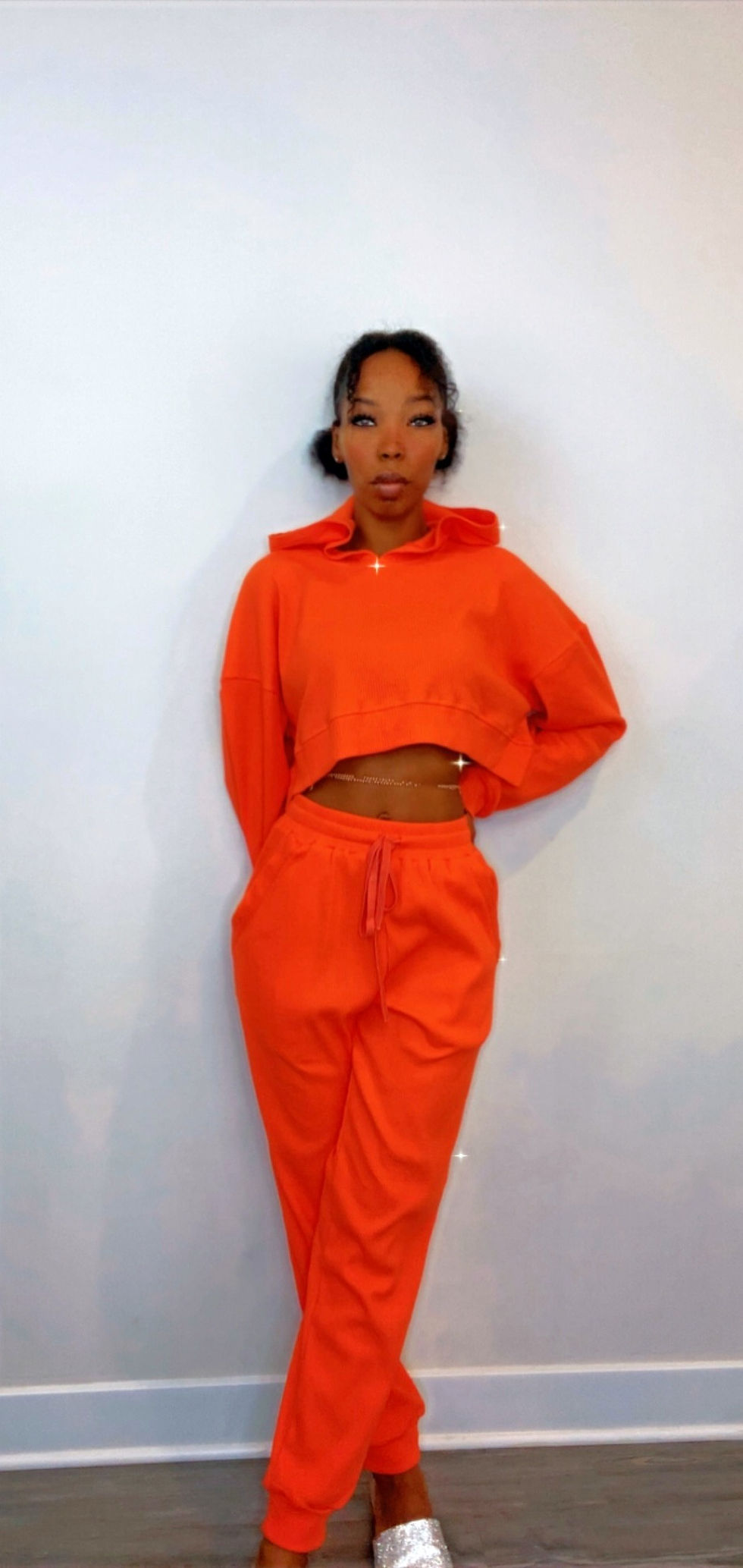 Thumbnail: 2 PIECE OVERSIZED CROPPED HOODIE JOGGER SET