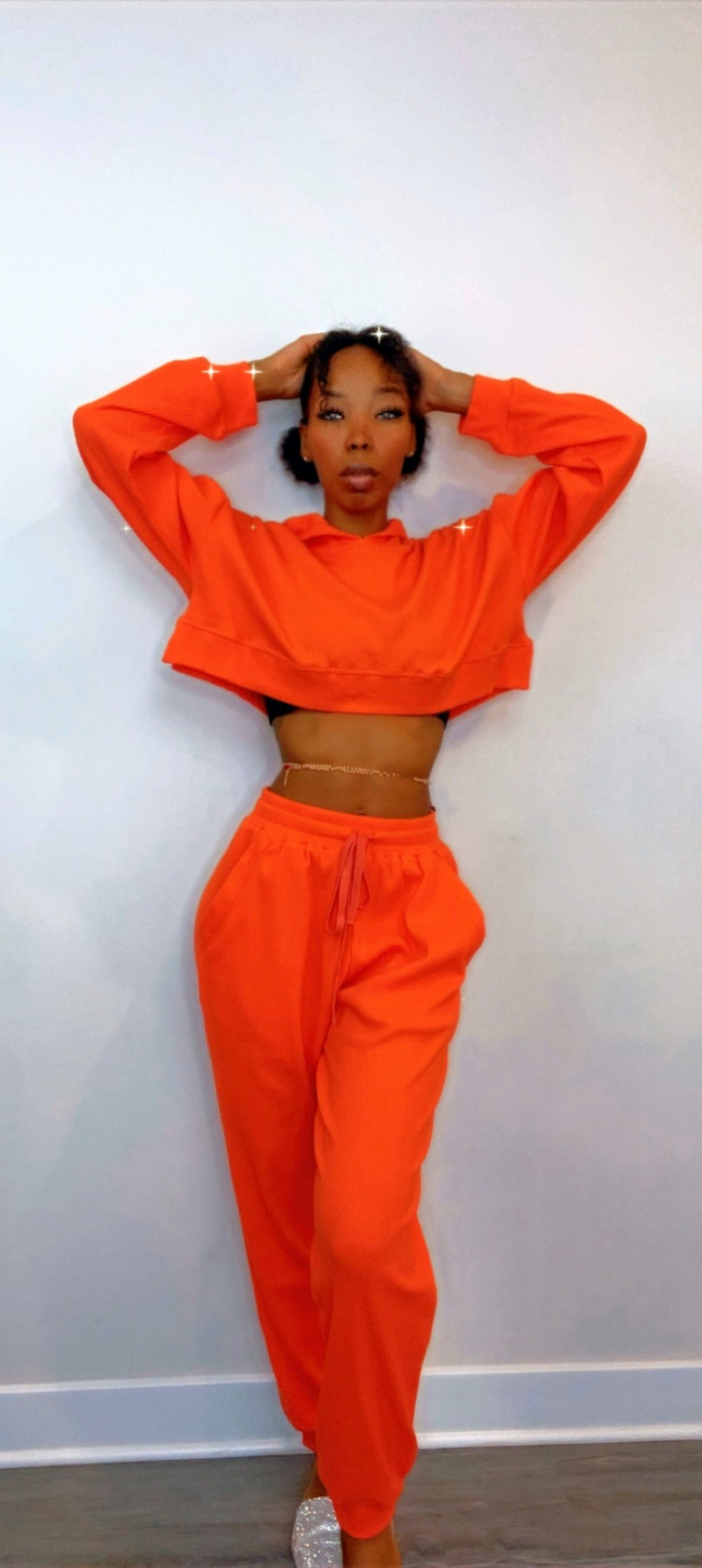 Thumbnail: 2 PIECE OVERSIZED CROPPED HOODIE JOGGER SET