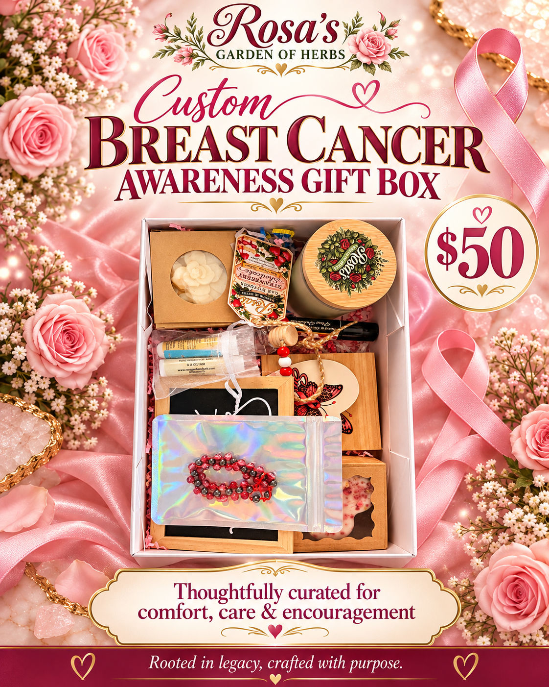Custom Breast Cancer Awareness Gift Box