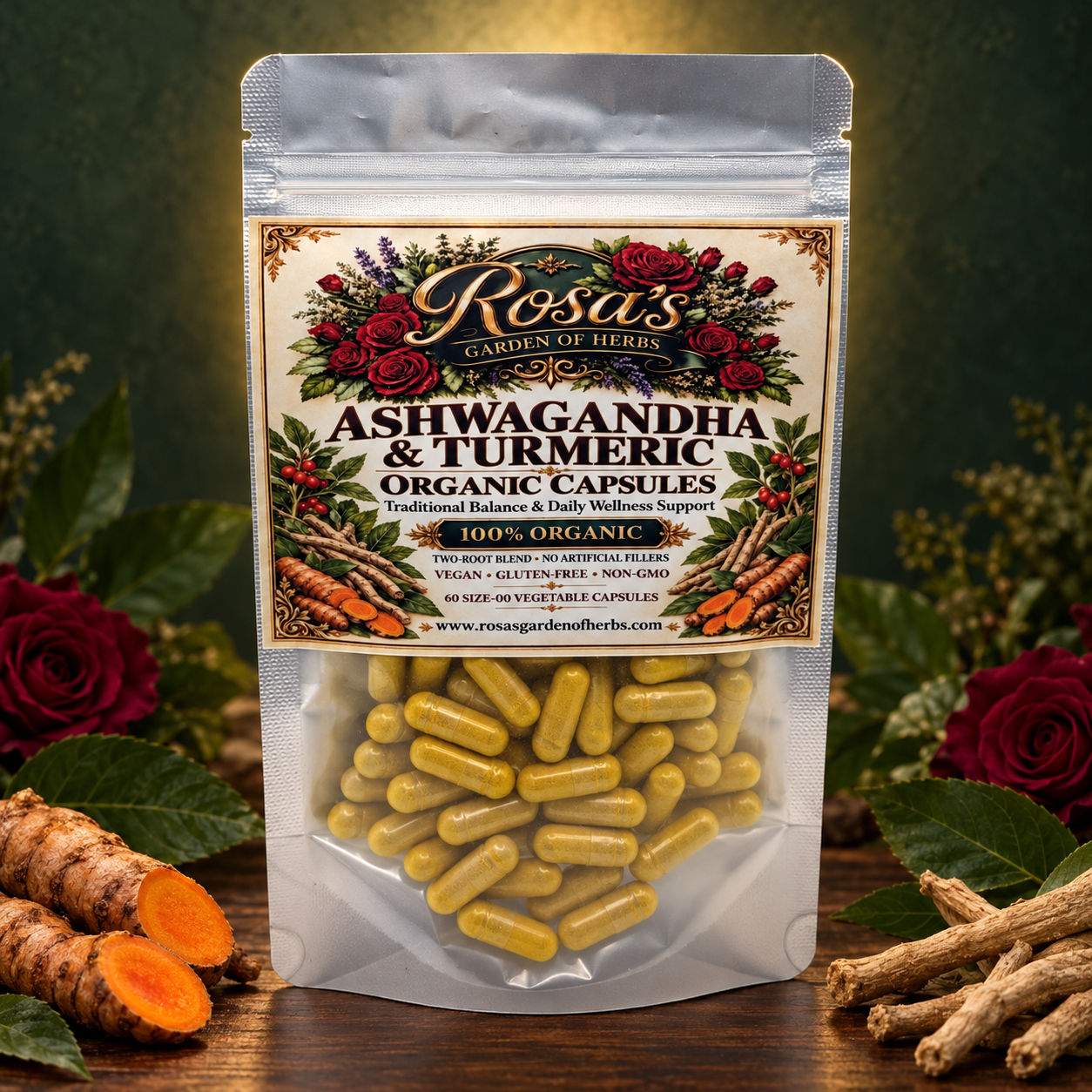 Ashwagandha & Turmeric – Organic Capsules