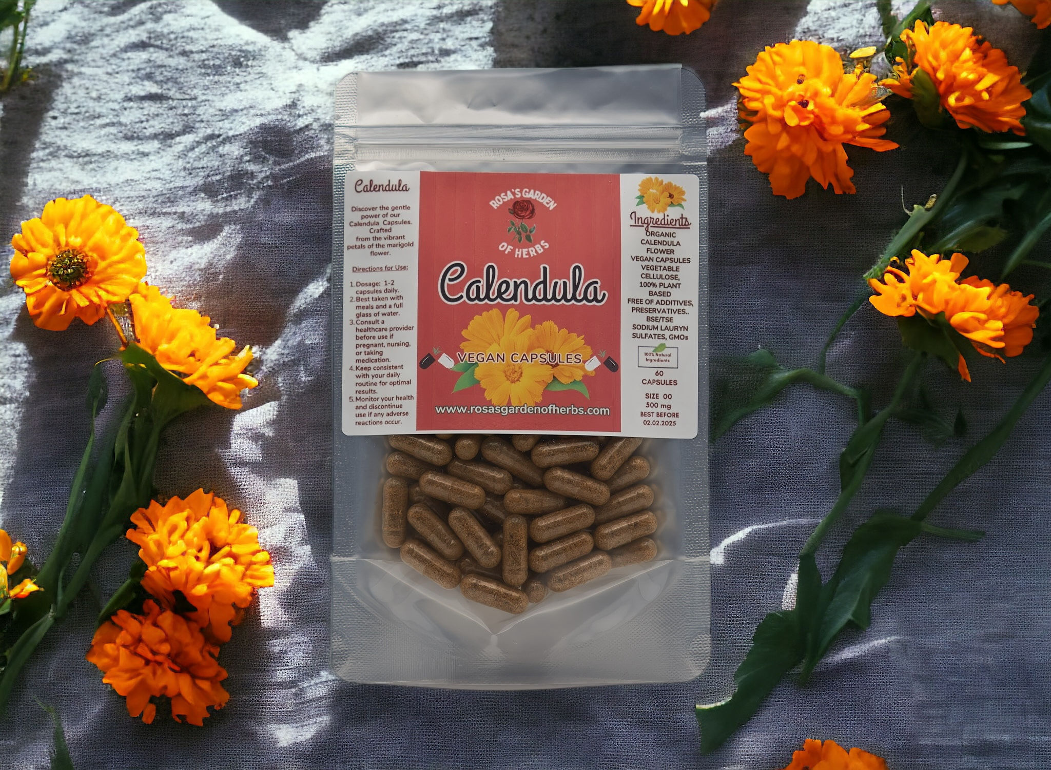 Marigold ( Calendula ) Vegan Capsules