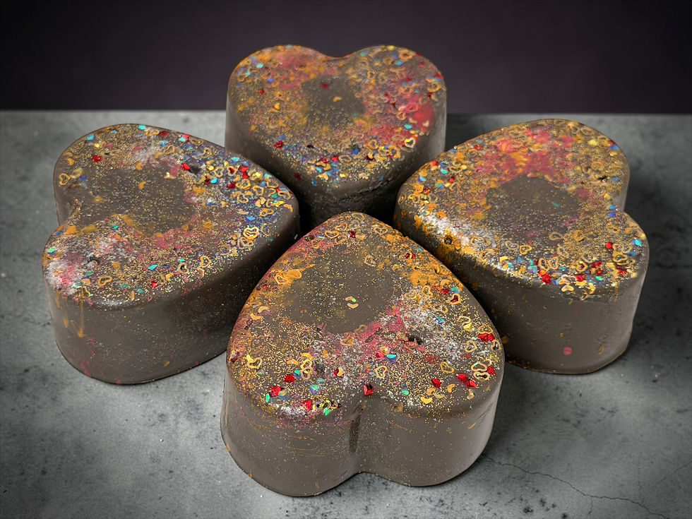 Thumbnail: Heart Breaker galaxy heart wax melt with colorful glitter on white background”