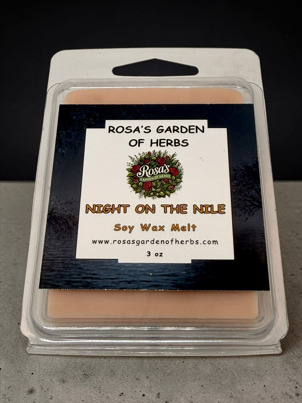 Night on the Nile wax melts 3 oz clamshell with dark, night‑themed label on neutral background