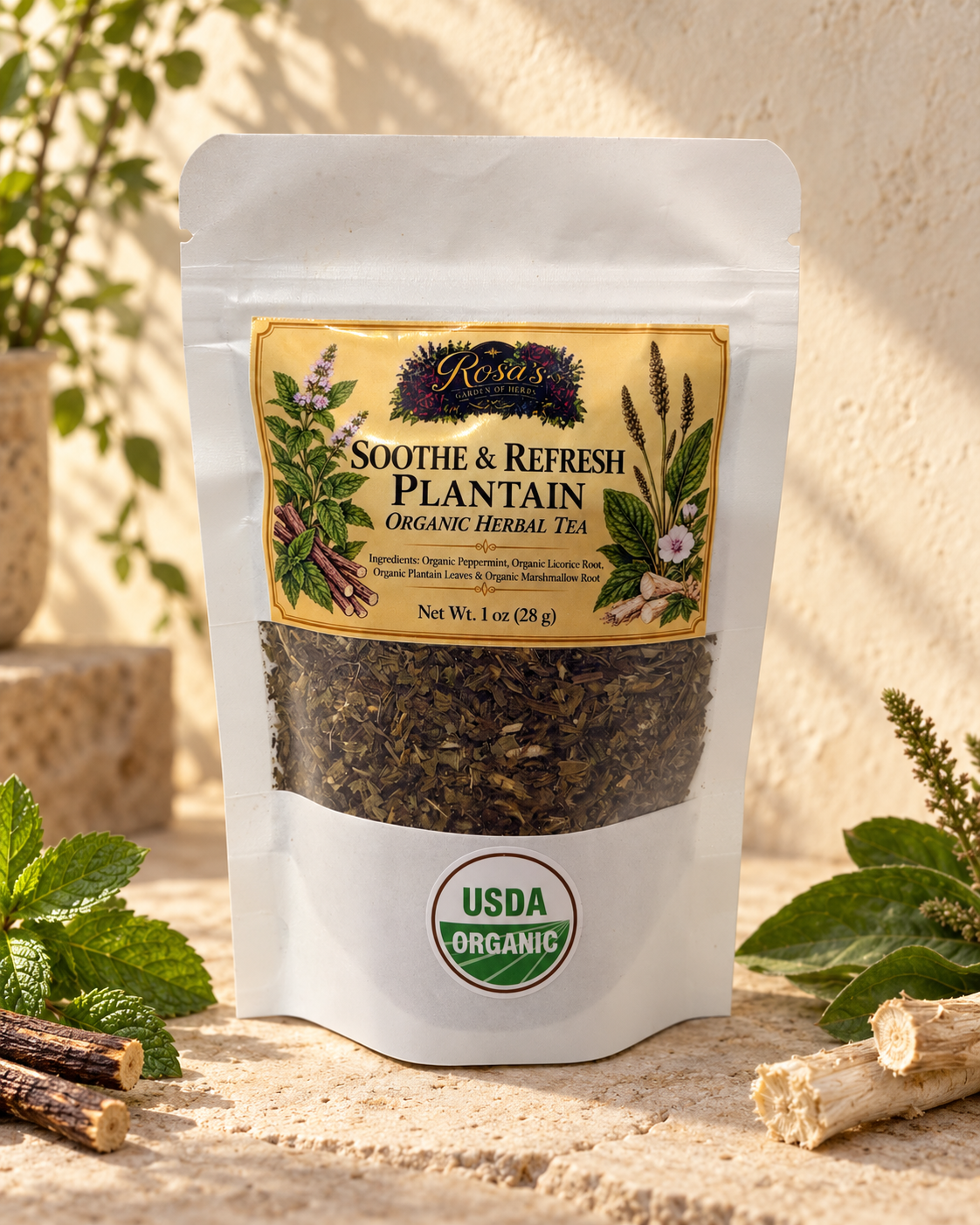 Soothe & Refresh Plantain – Organic Herbal Tea
