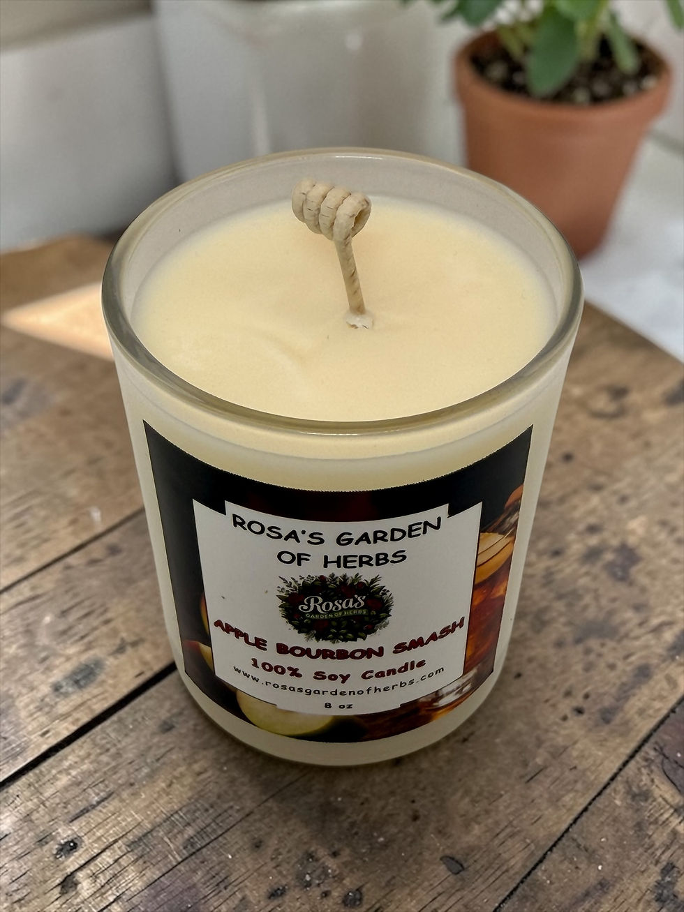 Thumbnail: Apple Bourbon Smash 8 oz soy candle in clear glass jar with warm amber‑toned wax