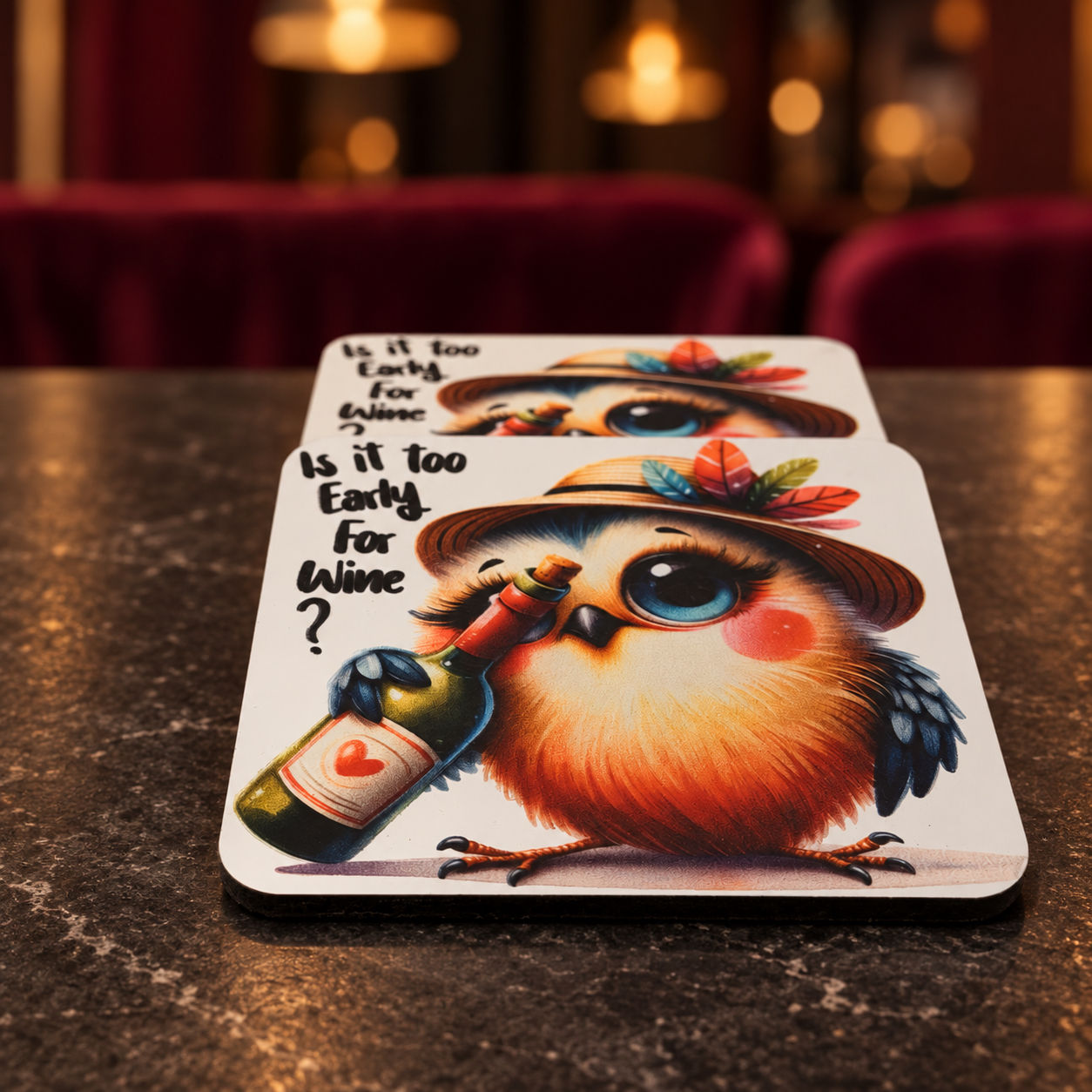 Is It Too Early for Wine? – Cork Coaster Favor Set of 4