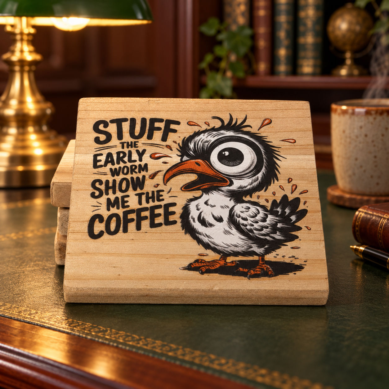 Show Me the Coffee – Wooden Coaster Favor Set of 4