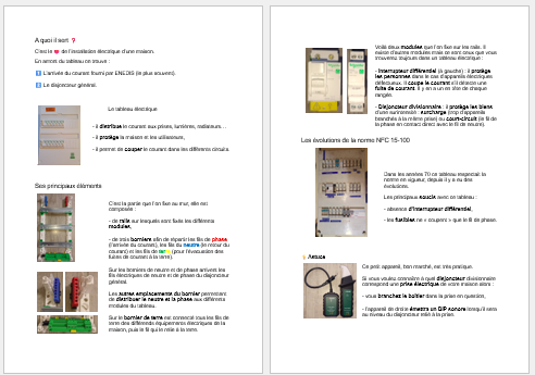Le tableau électrique