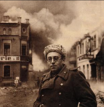 Grossman with the Red Army in Schwerin, Germany, 1945