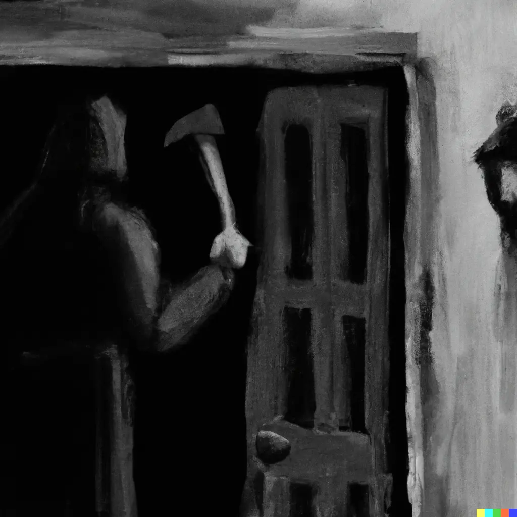 Image generated by DALL-E "Somebody knocking"