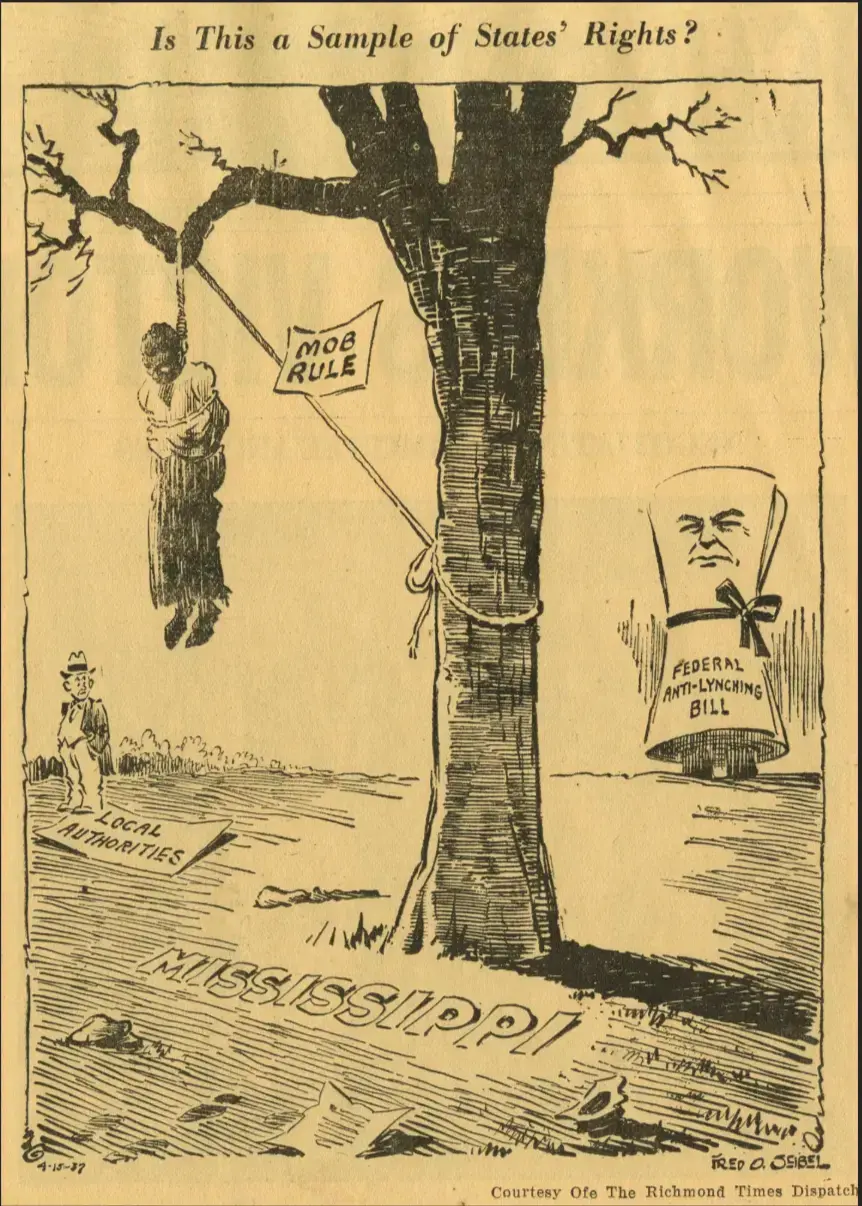 Cartoon published by Fred Siebel in the Richmond Planet, April 4, 1937