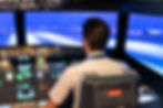 First Officer in the cockpit of an aircraft 
