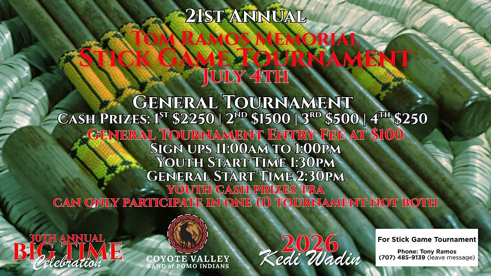 Tom Ramos Memorial Stick Game Tournament