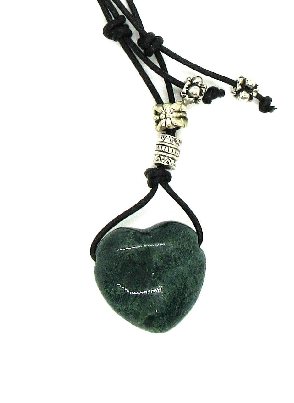 Thumbnail: Necklaces Gemstone Heart with Adjustable Cord