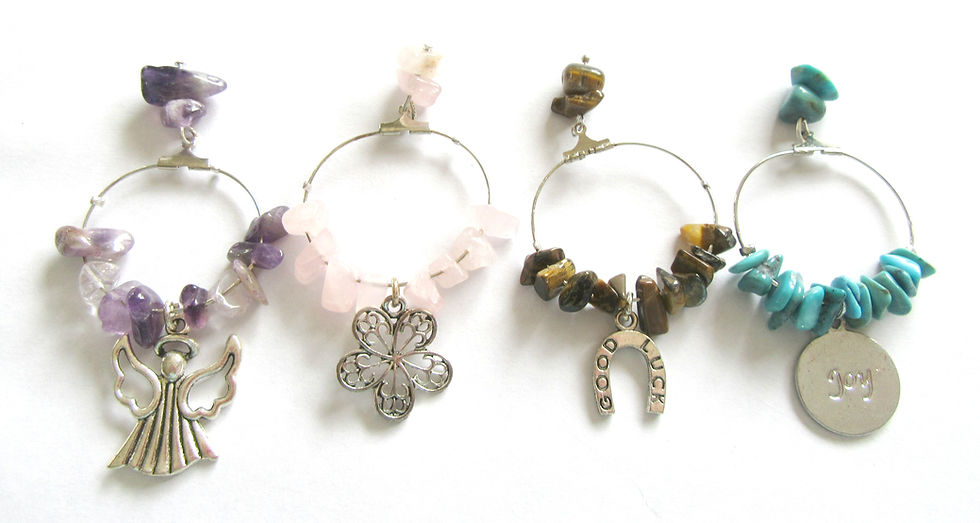 Thumbnail: Wine Glass Charms Gemstone - Single or Select for Set of 6
