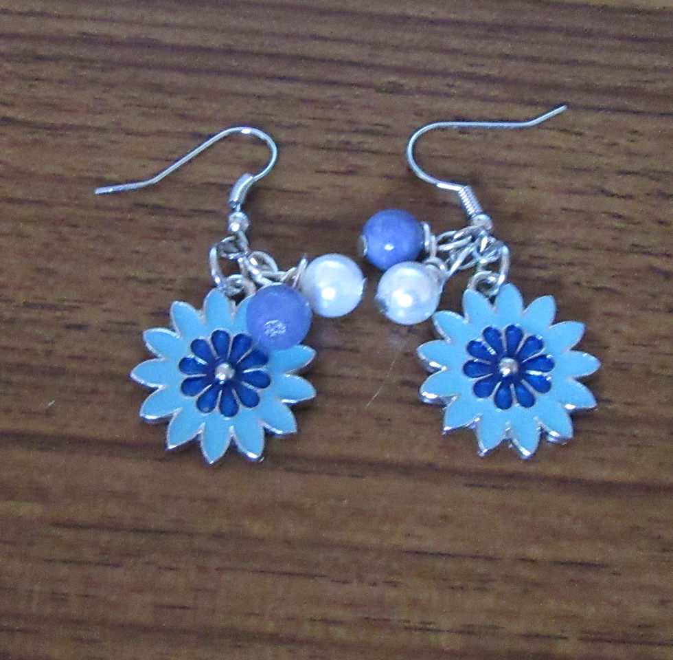 Thumbnail: Charm Bracelet & Earrings: South Seas Pearls, Aquamarine, Crystals